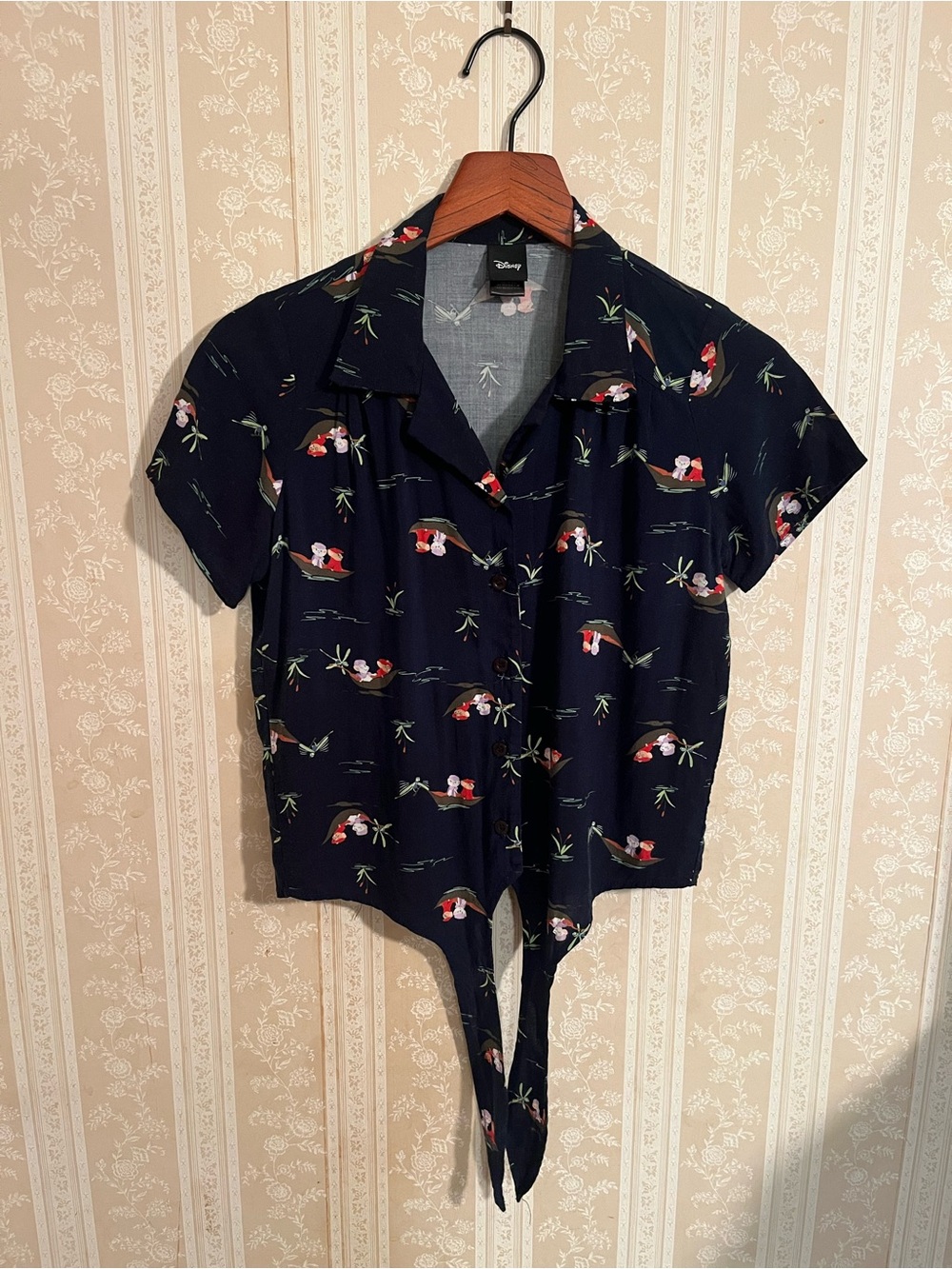 Disney The Rescuers Tie-Front Button Down Top - Women’s S